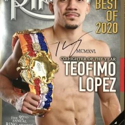 Iconsofboxing.com Teofimo Lopez Autographed Signed Boxing Ring Magazine TOP FIGHTERS