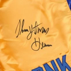 Iconsofboxing.com Tommy "Hitman" Hearns Signed Boxing Trunks (Beckett COA) TOP FIGHTERS