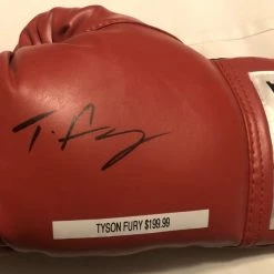 Iconsofboxing.com TOP FIGHTERS Tyson Fury Signed Red Everlast Boxing Glove Fury Boxing Autograph Memorabilia