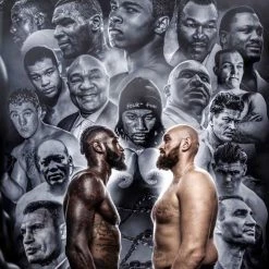 Iconsofboxing.com Tyson Fury Vs Wilder Signed Black Everlast Boxing Glove Boxing Autograph Memorabilia TOP FIGHTERS