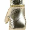 Iconsofboxing.com TOP FIGHTERS Cassius Clay And Smokin' Joe Frazier Super Rare Autographed 22 Inch Size Everlast Gold Boxing Glove