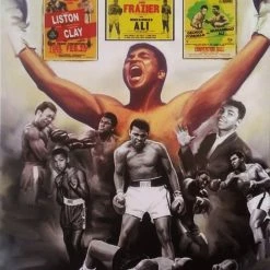 Iconsofboxing.com Muhammad Ali Autographed Custom Made White Boxing Robe Signed In Blue