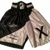 Iconsofboxing.com BOXING MEMORABILIA Bernard Hopkins Silver Autographed Custom Made Black/silver Boxing Trunks