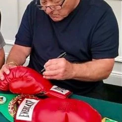 Iconsofboxing.com Burt Young Autographed TUFFWEAR Black Boxing Glove Inscribed