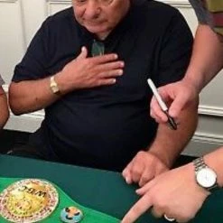 Iconsofboxing.com Burt Young Signed Boxing 3/4 Mini WBC Boxing Belt Inscribed