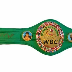 Iconsofboxing.com Burt Young Signed Boxing 3/4 Mini WBC Boxing Belt Inscribed "Paulie" BOXING MEMORABILIA