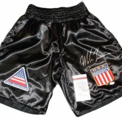 Iconsofboxing.com Autographed Mike Tyson Custom Made Boxing Trunks JSA Certified