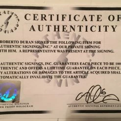 Iconsofboxing.com TOP FIGHTERS Roberto Duran Custom Boxing Robe Autographed In Black Signature Dual Certified