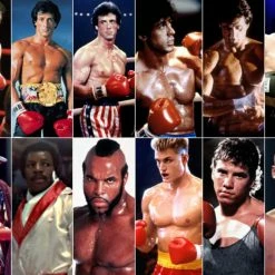 Iconsofboxing.com BOXING MEMORABILIA Dolph Lundgren Red And Yellow Drago Hand Made Boxing Trunks Signed