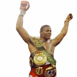 Iconsofboxing.com Heavyweight Champion Riddick Bowe Autographed Photo 16x20 With Extra Box Record Inscription BOXING MEMORABILIA