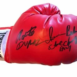 Iconsofboxing.com Roberto Duran And Iran Barkley Dual Signed Autographed Boxing Glove