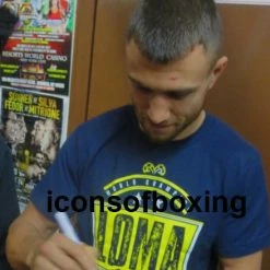 Iconsofboxing.com Vasyl Lomachenko Autographed Dinner Event Program In Black Signature, Photo Proof TOP FIGHTERS