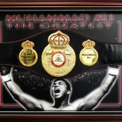 Iconsofboxing.com BOXING MEMORABILIA Muhammad Ali Autographed WBA Championship Full Size Belt, Framed, Online Authentics Authentication