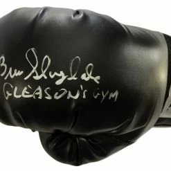 Iconsofboxing.com Gleason's Gym Owner Bruce Silverglade Autographed Everlast Black Boxing Glove In Silver Signature BOXING MEMORABILIA