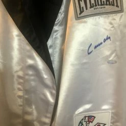 Iconsofboxing.com Cassius Clay Autographed Custom Made White Boxing Robe Signed In Black, Steiner Card BOXING MEMORABILIA