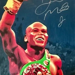 Iconsofboxing.com Floyd Mayweather Jr. Signed 24 X 36 Autographed Custom Hand Painted Canvas