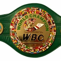 Iconsofboxing.com Gerry Cooney Autographed Full Size WBC Championship Boxing Belt, Photo Of Signing BOXING MEMORABILIA