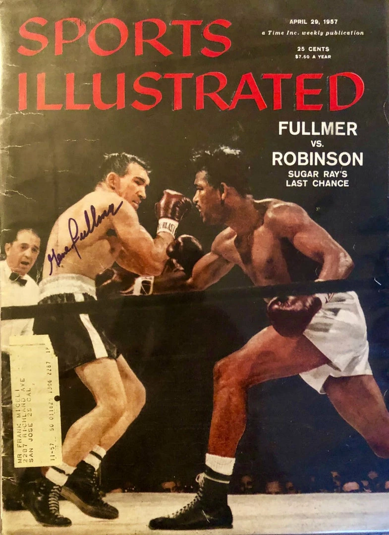 Iconsofboxing.com BOXING MEMORABILIA Gene Fullmer Signed Autographed 1957 Vintage Sports Illustrated Magazine