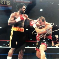 Iconsofboxing.com TOP FIGHTERS Lennox Lewis Vs Tommy Morrison Signed Autographed 8x10 Boxing Photo
