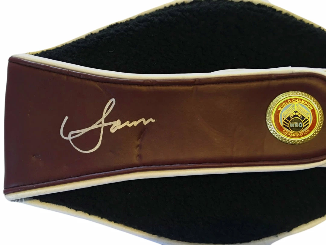 Iconsofboxing.com Vasyl Lomachenko Autographed Championship Boxing WBO Belt In Silver Signature