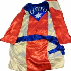 Iconsofboxing.com TOP FIGHTERS Miguel Cotto Signed Puerto Rico Custom Made Boxing Robe JSA, ASI