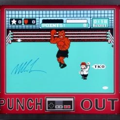 Iconsofboxing.com Mike Tyson Signed Punch-Out 21x25 Custom Framed Photo Display (JSA COA)