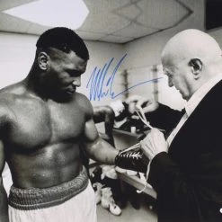 Iconsofboxing.com BOXING MEMORABILIA Mike Tyson Signed 16x20 Photo With Cus D'Amato With JSA COA