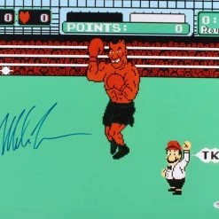 Iconsofboxing.com Mike Tyson Signed Punch-Out 16 X 20 Photo Display (PSA COA) BOXING MEMORABILIA