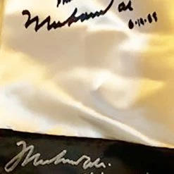 Iconsofboxing.com BOXING MEMORABILIA Muhammad Ali Twice Autographed Custom Made White Boxing Robe