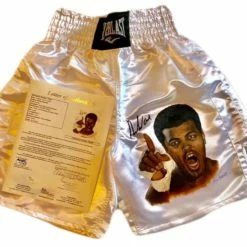 Iconsofboxing.com Muhammad Ali Signed Autographed Custom Painted Boxing Trunks BOXING MEMORABILIA