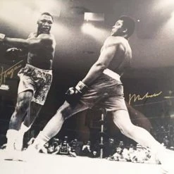 Iconsofboxing.com BOXING MEMORABILIA Muhammad Ali Dual Signed Autographed Rare 30 X 40 Size Vs Joe Frazier Photo OA