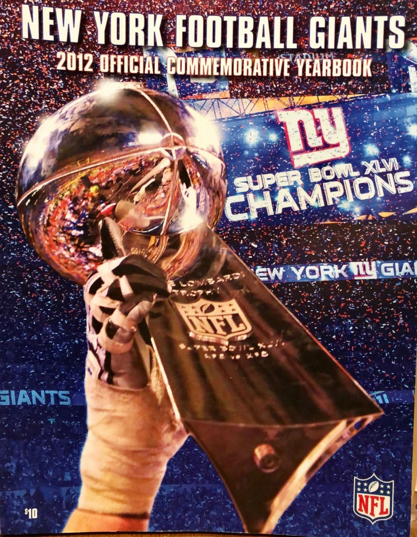 Iconsofboxing.com BOXING MEMORABILIA New York Giants 2012 Official YEARBOOK, NFL Football, NM, Nice, ELI MANNING, NYG