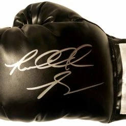 Iconsofboxing.com Riddick Bowe Left Hand Autographed With Inscriptions Everlast Black Boxing Glove
