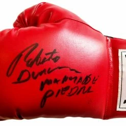 Iconsofboxing.com Roberto Duran Signed Everlast Boxing Glove Inscribed "Manos De Piedra"