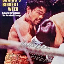 Iconsofboxing.com BOXING MEMORABILIA Boxer Roberto Duran Signed Sports Illustrated Magazine In Blue Signature, Beckett