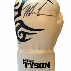 Iconsofboxing.com Mike Tyson Black Autographed White Custom Tyson Boxing Glove BOXING MEMORABILIA