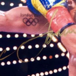 Iconsofboxing.com Vasyl Lomachenko Autographed 8x10 Action Fighting Photo In Gold Signature, JSA TOP FIGHTERS