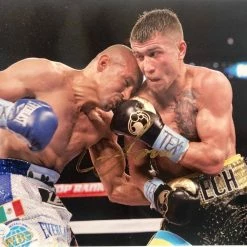 Iconsofboxing.com Vasyl Lomachenko Autographed 8x10 Action Fight Photo In Gold Signature, JSA