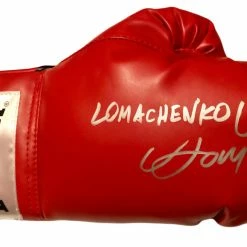 Iconsofboxing.com Vasyl Lomachenko Rare Autographed Everlast Red Boxing Glove In Silver Full Signature
