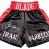 Iconsofboxing.com Iran Barkley Signed Boxing Trunks (MAB Hologram) TOP FIGHTERS
