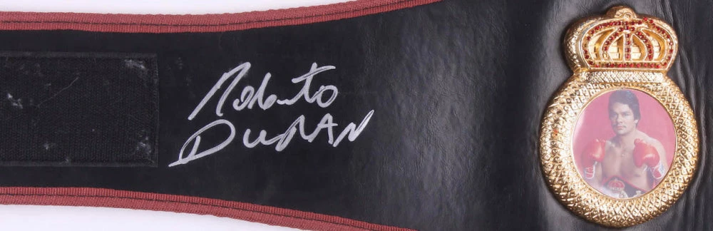 Iconsofboxing.com Thomas Hearns & Roberto Duran Signed WBA Full-Size Heavyweight Championship Belt (Beckett COA)