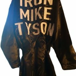 Iconsofboxing.com Mike Tyson Signed "Iron Mike" Boxing Black Custom Robe (PSA Hologram) BOXING MEMORABILIA