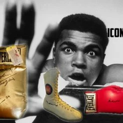 Iconsofboxing.com BOXING MEMORABILIA Muhammad Ali Autographed Vintage Everlast Red Boxing Glove Superstar Greetings