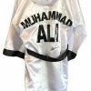 Iconsofboxing.com BOXING MEMORABILIA Muhammad Ali Autographed Custom Made White Boxing Robe Signed In Black