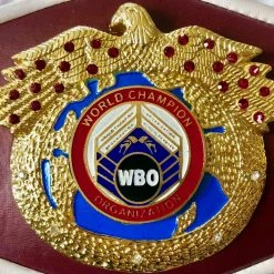 Iconsofboxing.com BOXING MEMORABILIA WBO Championship Boxing Belt Mini Size Hand Custom Made, Unsigned With Fur In Back