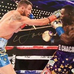 Iconsofboxing.com TOP FIGHTERS Vasyl Lomachenko Autographed 8 X 10 Photo In Gold Signature, JSA CERT