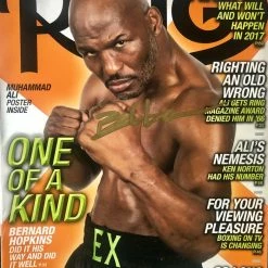 Iconsofboxing.com BOXING MEMORABILIA Boxer Bernard Hopkins Autographed Ring Magazine In Gold Signature,