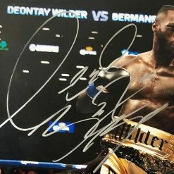 Iconsofboxing.com Deontay Wilder 16x20 Framed White Autographed Boxing Photo Autographed Certified Beckett BOXING MEMORABILIA
