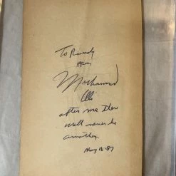 Iconsofboxing.com Muhammad Ali Deluxe Protected Autographed Cut And Hand Written Inscription JSA