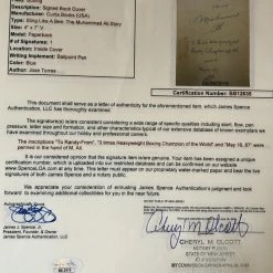 Iconsofboxing.com BOXING MEMORABILIA Muhammad Ali Deluxe Protected Autographed Cut And Hand Written Inscription JSA